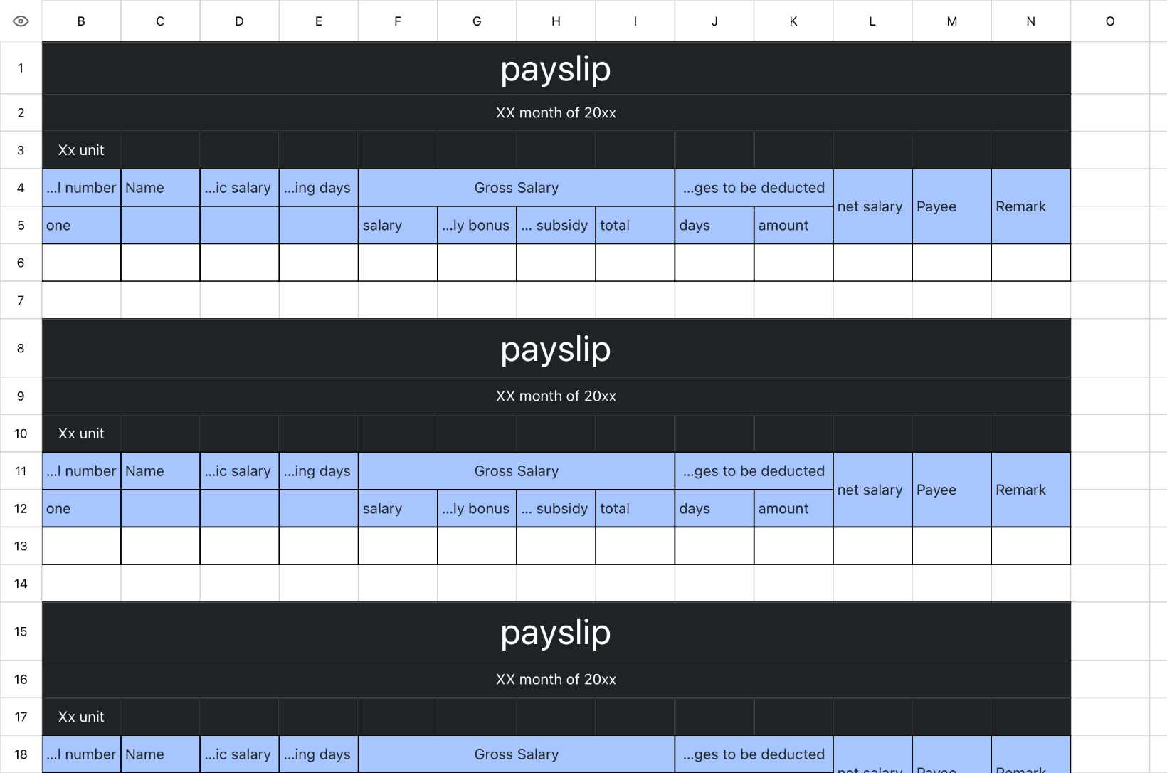 This month's payslip